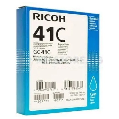 Ricoh Мастило гел RICOH GC41C, 2200 копия Cyan (RICOH-INK-GC41C)