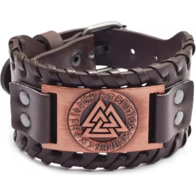 Blingstar Vikingský náramek široký Valknut Runy Vintage 2553