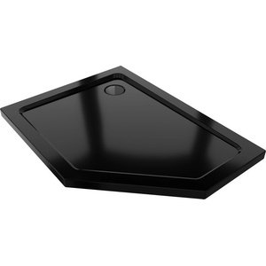 Mexen Flat петостенна тънка лява душ корито 100 x 90 см, черна, с черен сифон (41P709010L-B)