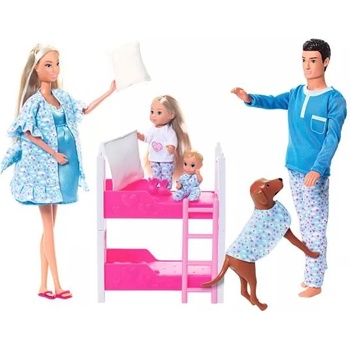 Simba Toys Steffi Love: Щастливо семейство комплект за пижамено парти (105733552)