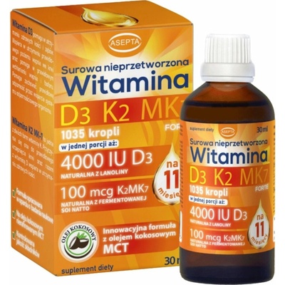 Asepta Vitamin D3 K2 MK7 s MCT olejem 30 ml