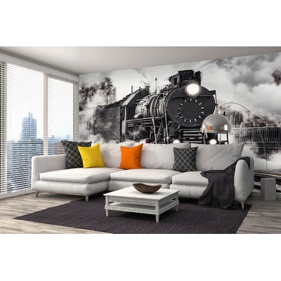 DIMEX ART Самозалепваща се флизелинова фототапета парен влак 375 x 250 см