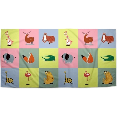 Sablio Ručník s potiskem Zvířátka ze Zoo 50 x 100 cm