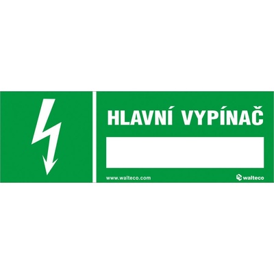 Walteco Hlavný vypínač 150x50mm, samolepka Množstvo: 1 ks , 20006