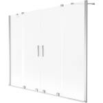 Mexen Velar Duo параван за вана с 2 крила плъзгащ се 170 x 150 cm, мраз, хром - 896-170-000-32-01 (896-170-000-32-01)