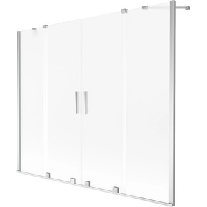 Mexen Velar Duo параван за вана с 2 крила плъзгащ се 170 x 150 cm, мраз, хром - 896-170-000-32-01 (896-170-000-32-01)