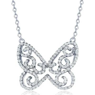 Elanis Jewel Dámský náhrdelník třpytivý motýlek exclusive se zirkony EJ00645