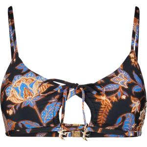 Seafolly Дамско бикини горнище Seafolly Women's Silkroad Drawstring Keyhole Bralette Bikini top - Black - размер 32 (EU) (150-2912-0111)