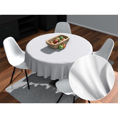 Biante Veľký okrúhly bavlna satén obrus ST-001 Biely 160cm