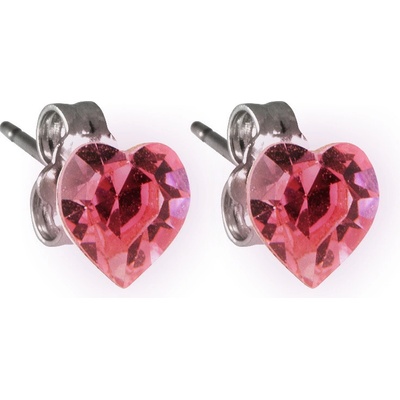 JSB se Swarovski Elements srdíčko růžové pecky 713854 rose