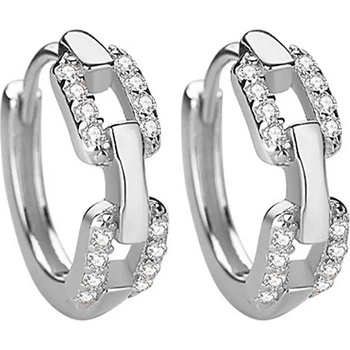 DELIS Сребърни обеци, jw1031, дизайн с обръч, с родиево покритие (jw1031)