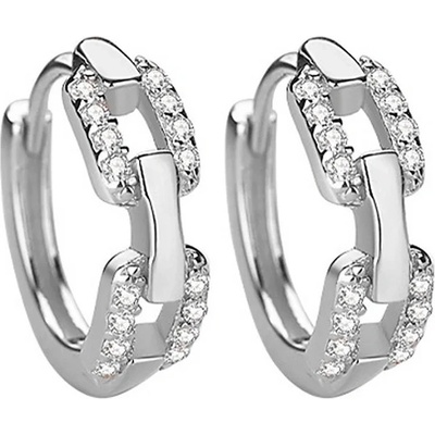 DELIS Сребърни обеци, jw1031, дизайн с обръч, с родиево покритие (jw1031)