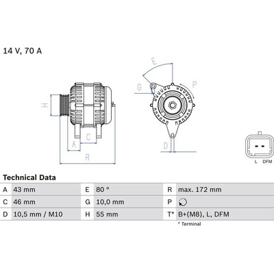 BOSCH 0 986 049 370 generátor (0986049370)