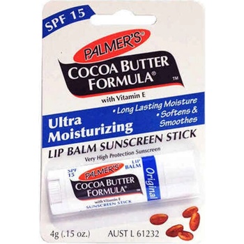 Palmer's Face & Lip Cocoa Butter Formula hydratačný balzam na pery SPF15 Original Cocoa Butter Long Lasting Moisture Protecting Soothing with Vitamin E 4 g