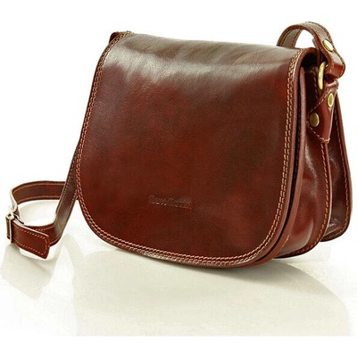 Mazzini Marco Hnedá dámska kožená crossbody kabelka Cremona