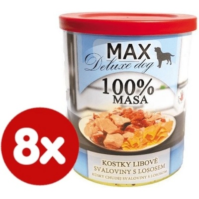 FALCO MAX deluxe pre psov, kocky na svalovú hmotu s lososom 8x800g