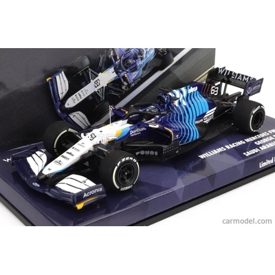 Minichamps Williams F1 Fw43b Mercedes M12 Eq Power+ Team Williams Racing N 63 Bahrain Gp 2021 George Russel Bílá Světle Modrá 1:43