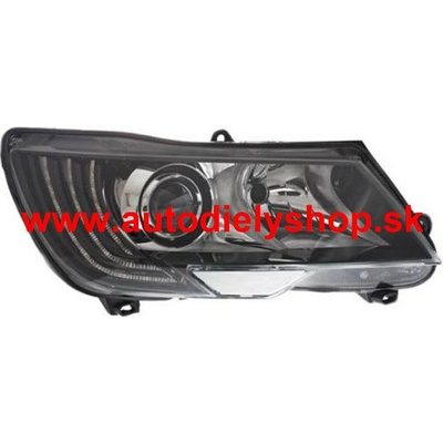 Škoda SUPERB II 5/2013- predné svetlo BI-XENÓN D3S+H7 pravé /HELLA/