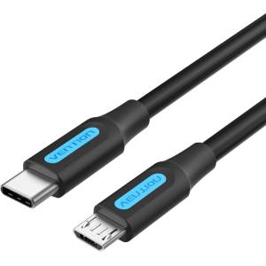 Vention USB-C 2.0/M - Micro B/M, 1, 5 м, (2A, черен), кабел
