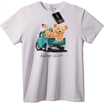 NOONEBRAND Тениска Отпускащ се мечок с камион - XS, White