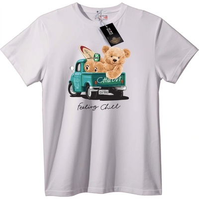 NOONEBRAND Тениска Отпускащ се мечок с камион - XS, White