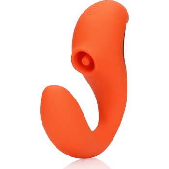 Image 1 of Loveline G-Spot Vibrator with Clitoral Pulse Wave Untamed Orange