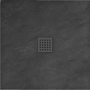 Rea Квадратно душ корито Rea Rock 90x90 черно (5902557355419)