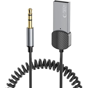 Tech-Protect Безжичен блутут аудио адаптер, чрез който можете да прехвърлите звука от телевизор или компютър към слушалки или аудио система - Tech-Protect Ultraboost USB Wireless Bluetooth 5.0 AUX Audio Adapter (тъмносив) (THP1932)