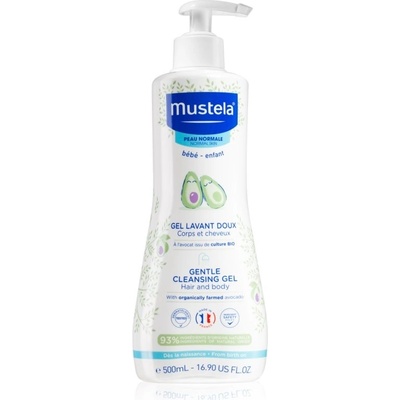 Mustela Bébé Bain čistiaci gél na vlasy a telo pre deti 500 ml