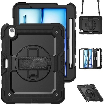 Gigapack IPAD Air 11 (2024) GIGAPACK Defender пластмасов протектор за телефон с устойчивост на удар, каишка за рамо, ЧЕРЕН (GP-181442)