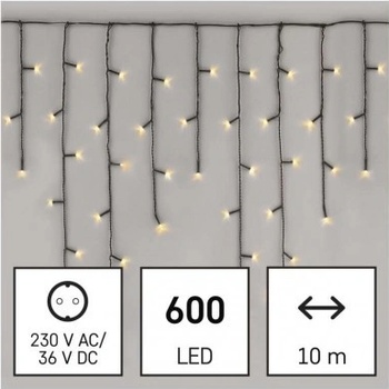 LED vianočné cencúle 10 m vonkajšie aj vnútorné teplá biela programy 8592920095461