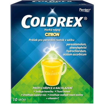 COLDREX HORKÝ NÁPOJ CITRON POR 750MG/10MG/60MG POR PLV SOL SCC 10 I