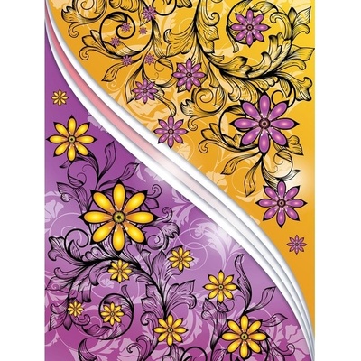 Preinterier Fototapeta panel - PL0098 - Kvetovaný ornament – fialovo zlatý vlies - 206cm x 275cm