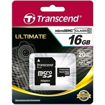 Transcend microSDHC 16GB UHS-I U1 + adapter TS16GUSDU1