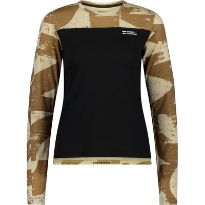 Mons Royale Дамска фланелка с дълъг ръкав за колоездене Mons Royale Women's Diversion Merino Bike Jersey L/S Cycling jersey - MR Grunge / Black - размер XL (156-2457-0615)