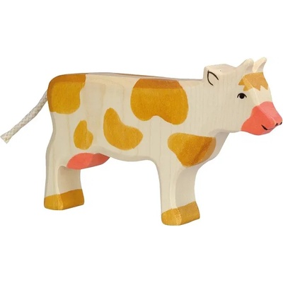 Holztiger Дървена фигурка Holztiger - Изправена крава, кафяв (80010)