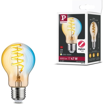 Paulmann P 29155 Filament 230V Smart Home Zigbee 3.0 LED žárovka E27 7,5W měnitelná bílá stmívatelné zlatá