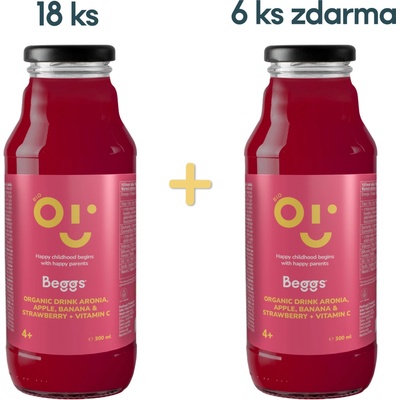 Beggs BIO Nápoj aronie, jablko, banán & jahoda 6 x 300 ml – Zboží Dáma