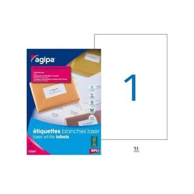 Etikety laser 210x297mm Agipa A4 100 hárkov