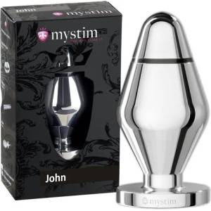 mystim Little John - електро анален плъг - голям - сребрист - lovesexshop