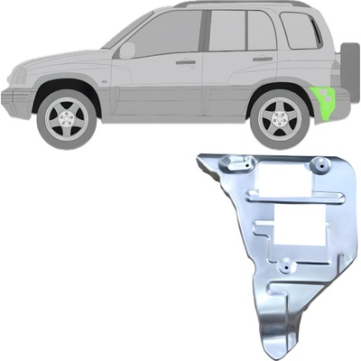 Opravný plech uchycení zadního nárazníku na Suzuki Grand Vitara 1997-2005 / Levá