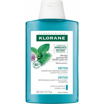 Klorane Organic Mint čistiaci detoxikačný šampón pre normálne vlasy 200 ml