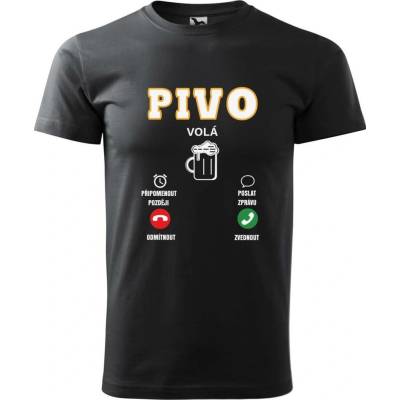 Dobrý Triko pánské tričko Pivo volá Ebony grey