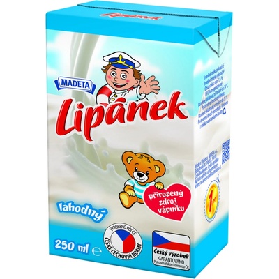 Madeta Lipánek Polotučné mléko bez příchuti 1,5% 250 ml