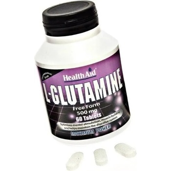HEALTH AID Хранителна добавка L-Glutamine, Health Aid L-Glutamine 60 tabs Unflavoured
