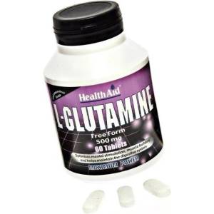 HEALTH AID Хранителна добавка L-Glutamine, Health Aid L-Glutamine 60 tabs Unflavoured