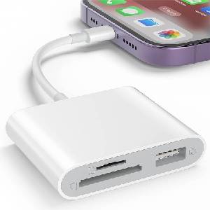 GKK USB и Card Reader за iPhone/iPad (Lightning), Бял (561040001721)