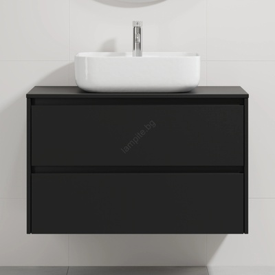 Bath Deluxe Шкаф за баня с мивка TRONDHEIM/KRISTIANSAND, 90 x 57 x 46 см, черно/бяло (SETBT0151C)