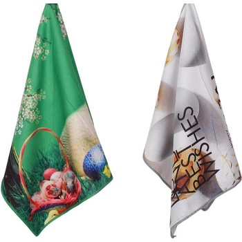 Комплект 2 броя кухненски кърпи с Великденски щампи