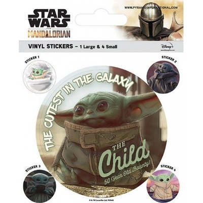 Sada samolepek Mandalorian Baby Yoda
